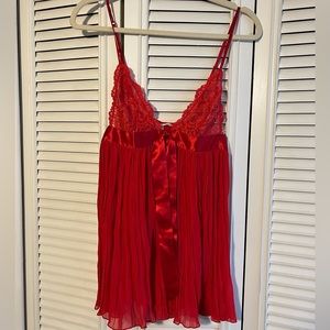 Victoria’s Secret red pleated babydoll lingerie size small